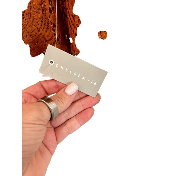 Chelsea28 Brown Orange Boho Lace Cover-Up Maxi Dress  NWT - Size M - Picture 6 of 6